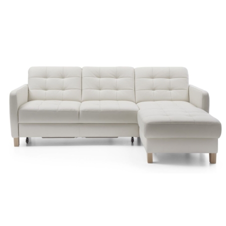 Kolor tapicerki: Odcienie kremowe Skóry Madras: Skóra Madras G-105 śmietankowy Wybór nóżek: Buk natura 