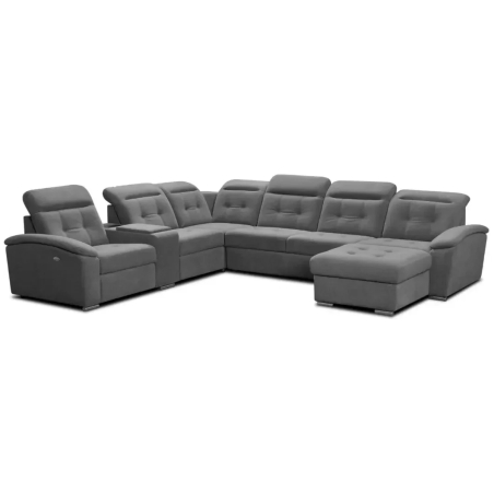 Corner side - Rights, colour - shades of grey, MebloSoft size 3 - Castel 90