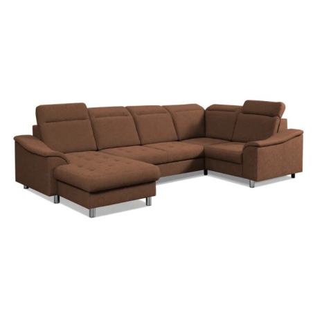 Narożnik Geneva 340x199cm Meblosoft wersja lewa brązowy