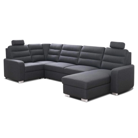 Corner side - Rights, colour - Dark grey, MebloSoft size 3 - Aston 18