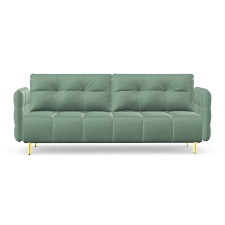 Sofa Cavola Gold Puszman na złotych nóżkach, zielony