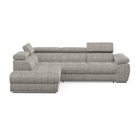 Strona narożnika - Lewa, Puszman gr. 3 - Coco 83, kolor - odcienie szarego, Kolorystyka nóg lizbona - Chrom