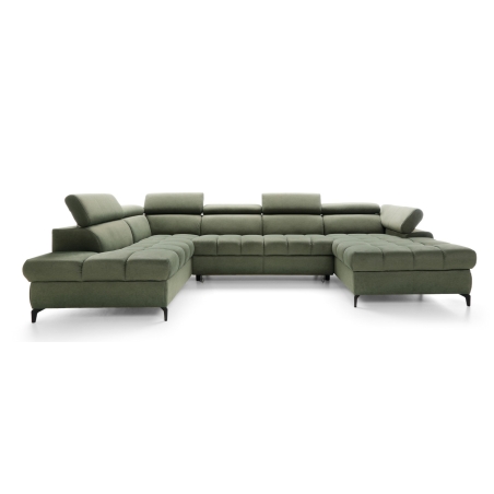 Lugano III Black Pushman corner sofa