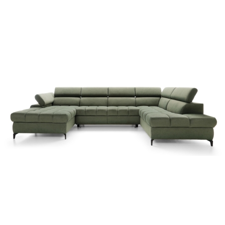 Lugano III Black Pushman corner sofa
