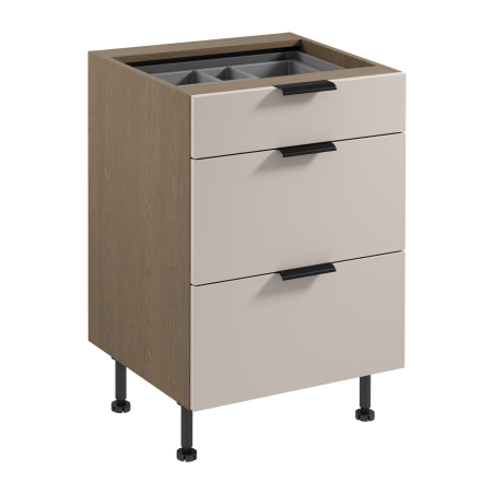 Lower kitchen cabinet Sorento D60S3 AX with cutlery insert Gała Meble