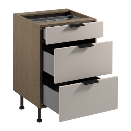 Lower kitchen cabinet Sorento D60S3 AX with cutlery insert Gała Meble