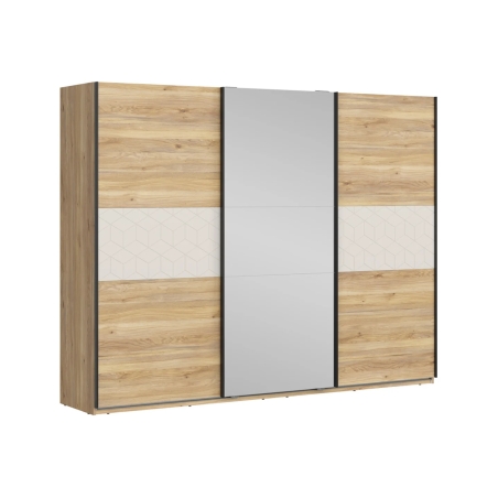Glamour 270 cm cashmere/oak mauvella sliding wardrobe Black Red White