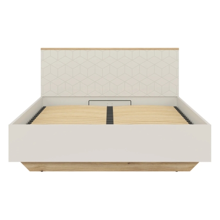 Glamour bed 160x200 with container and frame cashmere/oak mauvella Black Red White