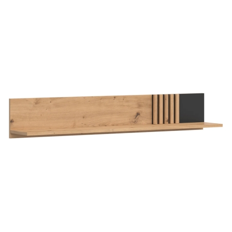 Vabres wall shelf 135 cm oak artisan laths Black Red White