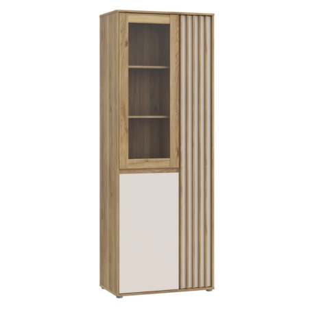 Eliston 3 door vitrine oak mauvella/sand Black Red White