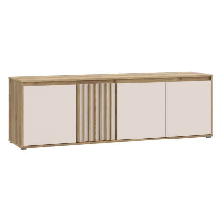 RTV Eliston cabinet 174 cm with 4 doors oak mauvella/sand Black Red White