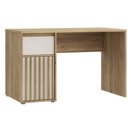 Desk Eliston 120 cm with doors and drawer oak mauvella/sand Black Red White