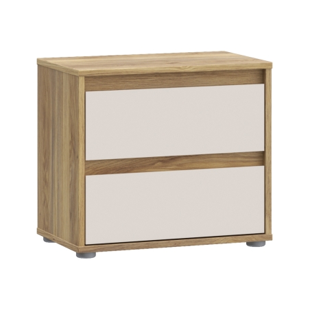 Eliston 48 cm bedside cabinet with 2 drawers oak mauvella/sand Black Red White