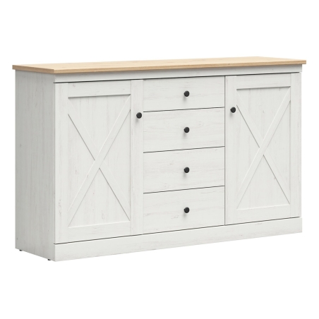 Frija chest of drawers Black Red White