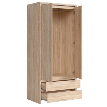 Kaspian wardrobe SZF2D2S Black Red White