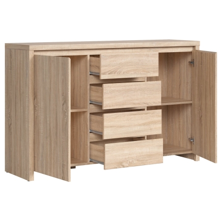 Kaspian chest of drawers KOM2D4S Black Red White