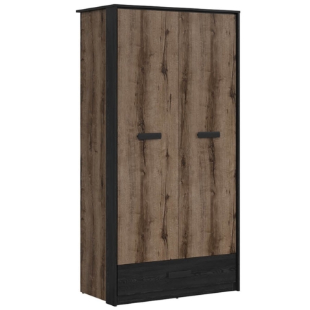 Two-door wardrobe Kassel 100 cm Black Red White