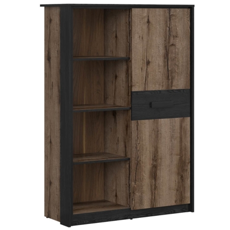 Bookcase Kassel 100 cm Black Red White