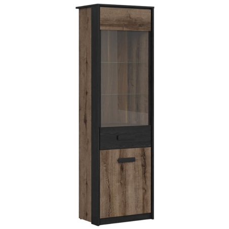 Single door display cabinet Kassel 60 cm Black Red White
