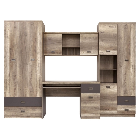 Malcolm Furniture Wall unit Black Red White
