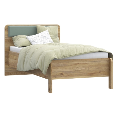 Hoa bed 90x200 with upholstered headboard oak mauvella/sage Black Red White