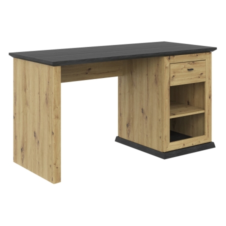Benton 135 cm desk with drawer oak artisan Black Red White
