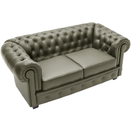 Sofa Chesterfield 2 skóra naturalna Wersal