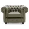 Fotel Chesterfield 1 skóra naturalna Wersal odcienie zielonego