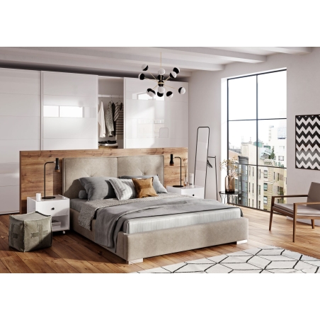 Upholstered bed with Drogarati 140x200cm container Forte