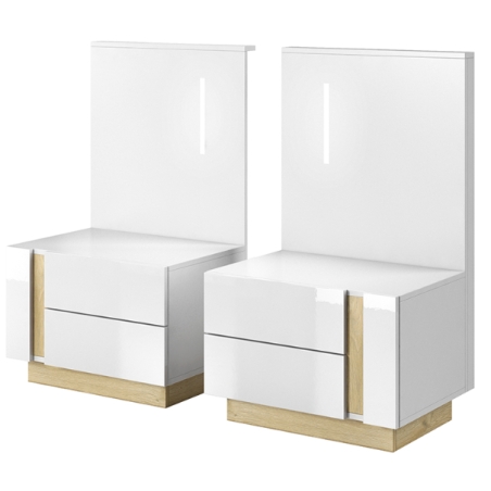Laski Meble Arco x2 Bedside Tables with LED Lighting