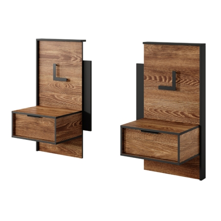 Laski Meble Milton Bedside Tables with LED Lighting