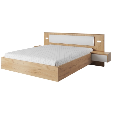 Łóżko ze stolikami i oświetleniem Xelo Laski Meble