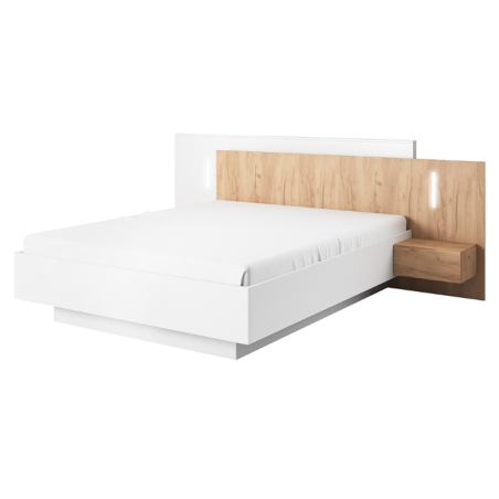 Laski Meble Bed with Bedside Tables and 3D Lighting