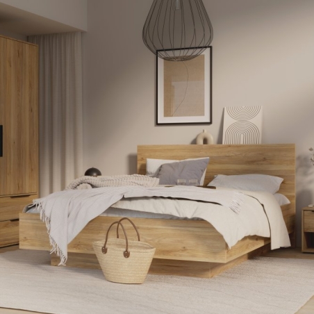 Bed with storage compartment 160x200 cm ORKNEY Mauvella Oak Forte