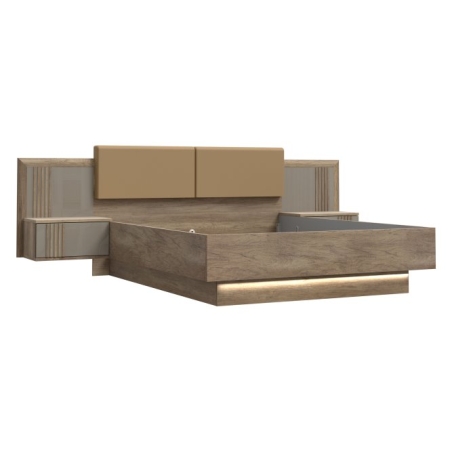 copy of Bed with storage compartment 160x200 cm ORKNEY Mauvella Oak Forte
