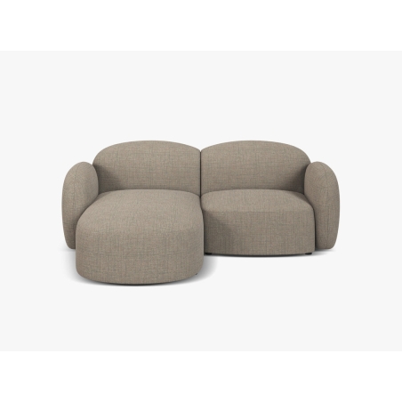 Corner side - Left, colour - shades of beige, Tkanina Strukturalna Blair - Brązowoszary melanż