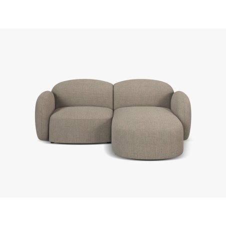 Corner side - Rights, colour - shades of beige, Tkanina Strukturalna Blair - Brązowoszary melanż