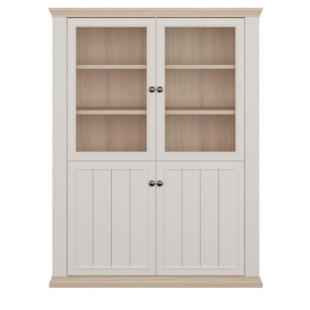 Pontypool Forte 4D Display Cabinet white/Riva oak