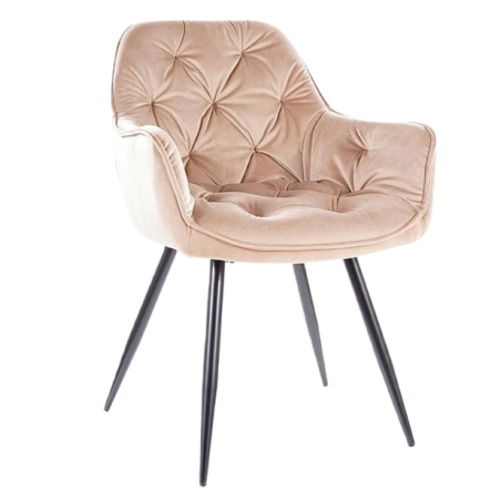 Cherry Velvet beige Bluvel 28 Signal chair