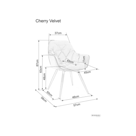 Cherry Velvet black Bluvel 19 Signal chair