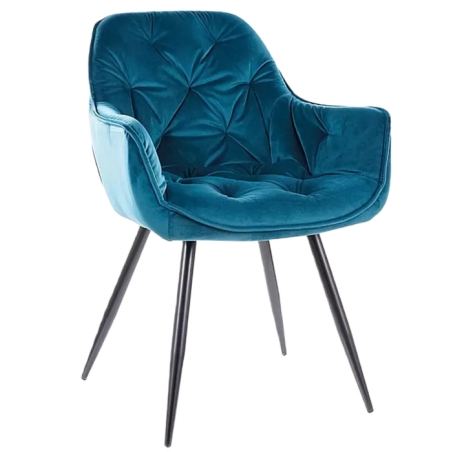 Cherry Velvet turquoise Bluvel 85 Signal chair