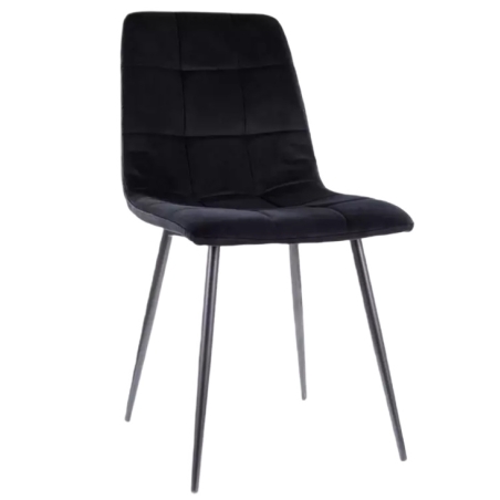 Mila Velvet Chair Black Frame/Black Bluvel 19 Signal