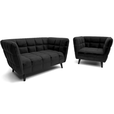 Sofa Castello 2 Velvet black Bluvel 19 Signal