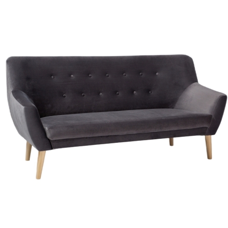 Sofa Nordic 3 Velvet szara tapicerka Bluvel 14 Signal