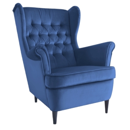 Harry Velvet armchair navy blue Bluvel 86 Signal