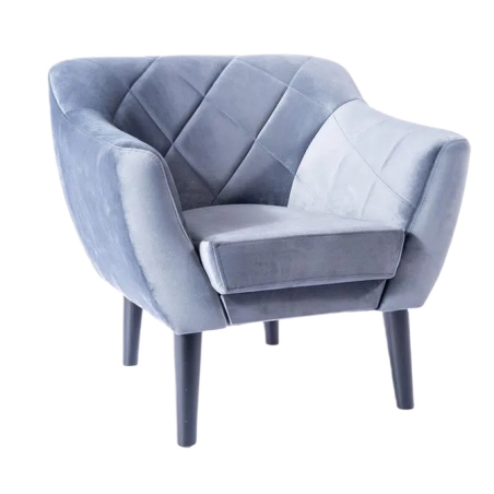 Karo 1 Velvet armchair Bluvel grey 14 Signal