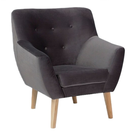 Nordic 1 Velvet armchair Grey upholstery Bluvel 14 Signal