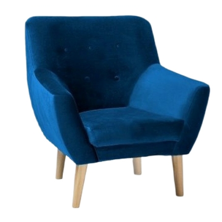 Armchair Nordic 1 Velvet navy blue Upholstery Bluvel 86 Signal