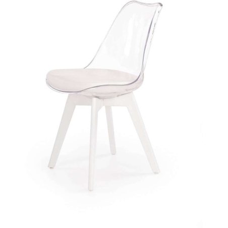 K245 white chair with transparent backrest Halmar