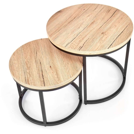 Oreo set of two benches oak gold / black Halmar